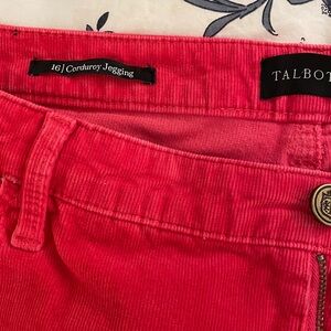 Talbots Bright Red Corduroy Jeggings